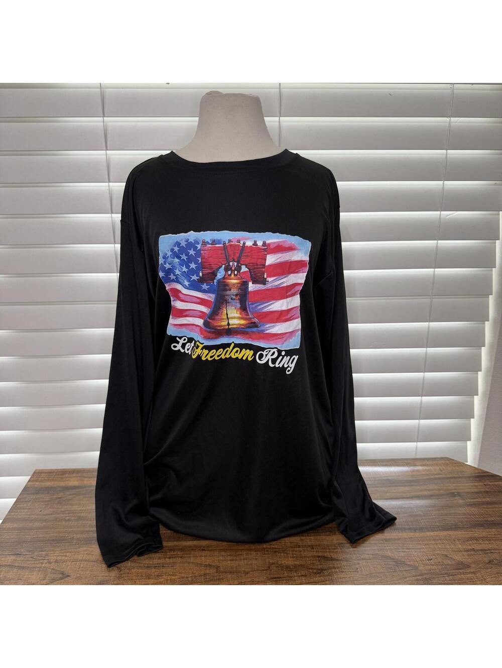 Armored Sportswear with American Flag and Liberty Bell Graphic Size Large